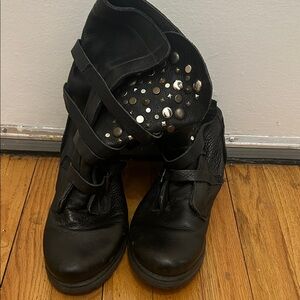 Steve Madden Black Studded Leather Combat Boots